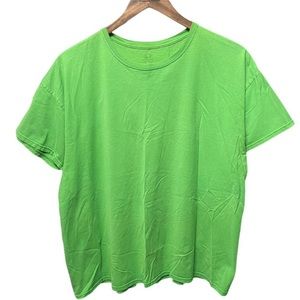 blank light green casual short sleeve crewneck spring summer T-shirt